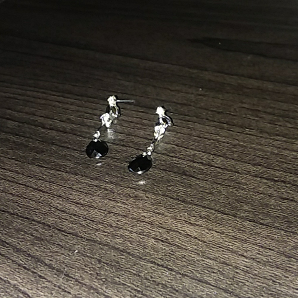 Black and White Dangly Earrings